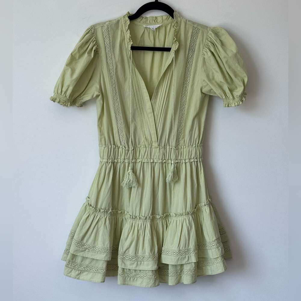Mable Mini Dress in Light Green - Ruffle Style - Size S - Picture 4 of 11